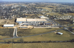 A 1973 aerial view of the Wal-Mart Home Office in Bentonville.