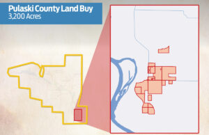 Mt. Magazine Farms LLC of Monterey, Louisiana, purchased nearly 3,200 acres of land in southwest Pulaski County.