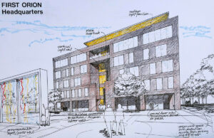 A rendering of the new First Orion headquarters building at Argenta Plaza in North Little Rock.
