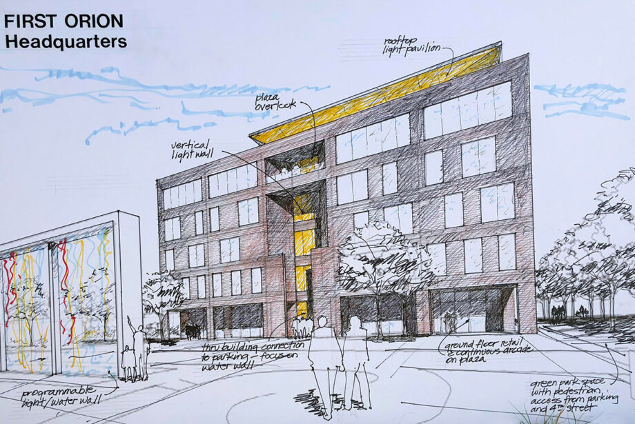 A rendering of the new First Orion headquarters building at Argenta Plaza in North Little Rock.