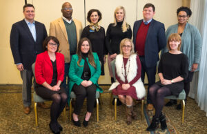 Seated, from left, are Sarah Kinser, Kristen Nicholson, Stella Prather and Kathryn Heller. Standing, from left, Denver Peacock, Lamor Williams, Heather Haywood, Maegan Clark, Jason Brown and Adena White.