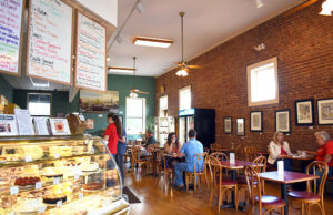 Community Bakery offers countless treats to accompany your coffee.