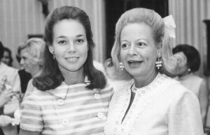 Julie Nixon Eisenhower with Martha Mitchell at a 1969 White House event.