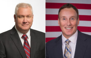 Rob Ator, director of military affairs at the Arkansas Economic Development Commission, and Mike Kirby, owner of Made in the Shade Little Rock