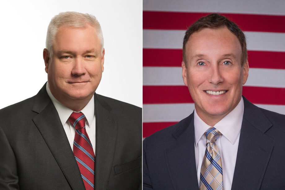 Rob Ator, director of military affairs at the Arkansas Economic Development Commission, and Mike Kirby, owner of Made in the Shade Little Rock