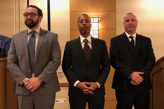 Newly-elected officers of the American Subcontractors Association are President Courtney Little (from left), Vice President Anthony Brooks, both of Little Rock, and Secretary/Treasurer Brian Cooper of Phoenix.