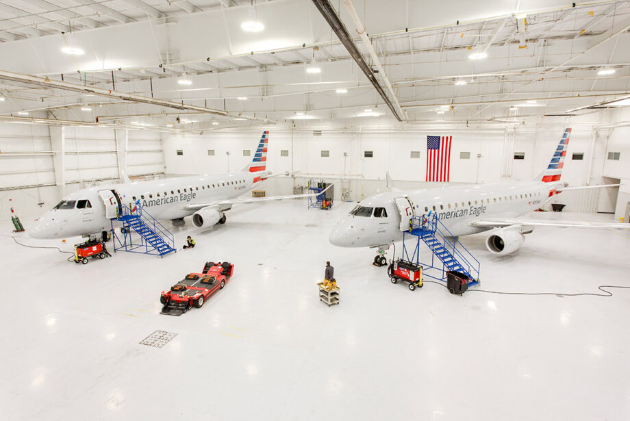 The Envoy Air Little Rock Maintenance Base at Clinton National Airport.