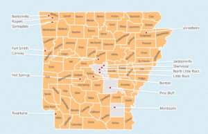 Fifteen municipalities and 72 counties in Arkansas are represented as plantiffs in a lawsuit against multiple makers and distributors of opioids.
