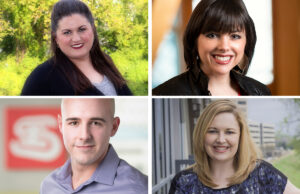 Clockwise from top left: Whitney Burgess, Jessica Duff, Lauren Farabough and John Morgan