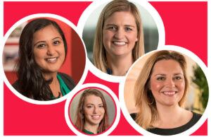 Clockwise from top left: Ritika Chakrabarty, Caroline Reddish, Ashley Steele and Tori Temple of Stone Ward