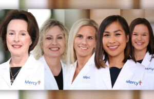 Sharon Little, Kelly Hokit, Laura Pace, Erica Quitoriano-Aulakh and Whitney Scantling, all with affiliates of Mercy Health