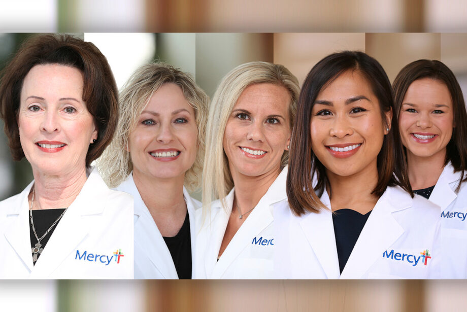 Sharon Little, Kelly Hokit, Laura Pace, Erica Quitoriano-Aulakh and Whitney Scantling, all with affiliates of Mercy Health