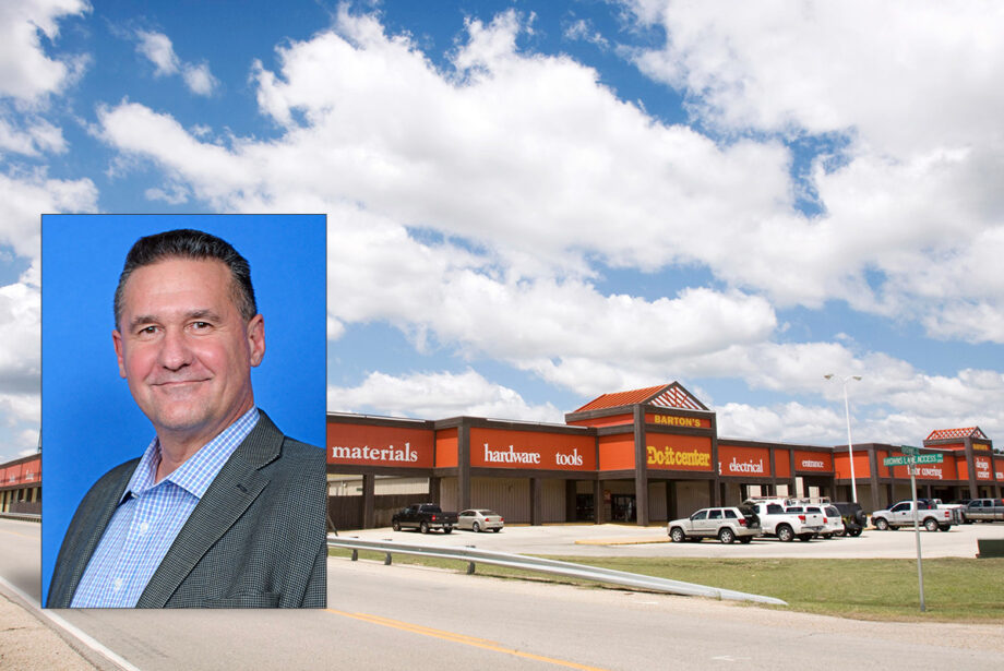 A Barton’s store on Browns Lane in Jonesboro. The building materials chain has a new CEO, Steven Brimner (inset).