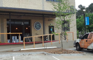 Construction continues at the future location of Cathead's Diner in the East Village development on Shall Avenue.
