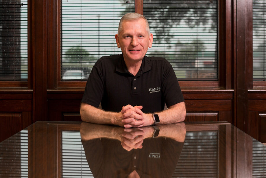 Kim Eskew, CEO of Harps Food Stores Inc., says that competition from Amazon is a growing concern, but more immediate competition comes from Walmart and a wave of new Dollar General stores.