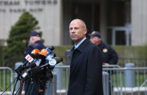 Michael Avenatti speaks to the media April 16 in New York following an appearance in federal court representing his client Stormy Daniels.