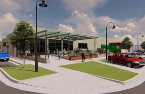 An architect's rendering of the planned The Distillery.