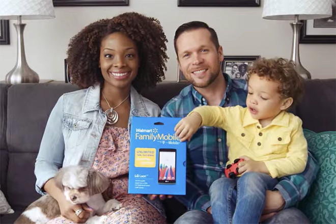 Walmart's 2015 ad campaign for its Family Mobile plan featured an interracial cast.