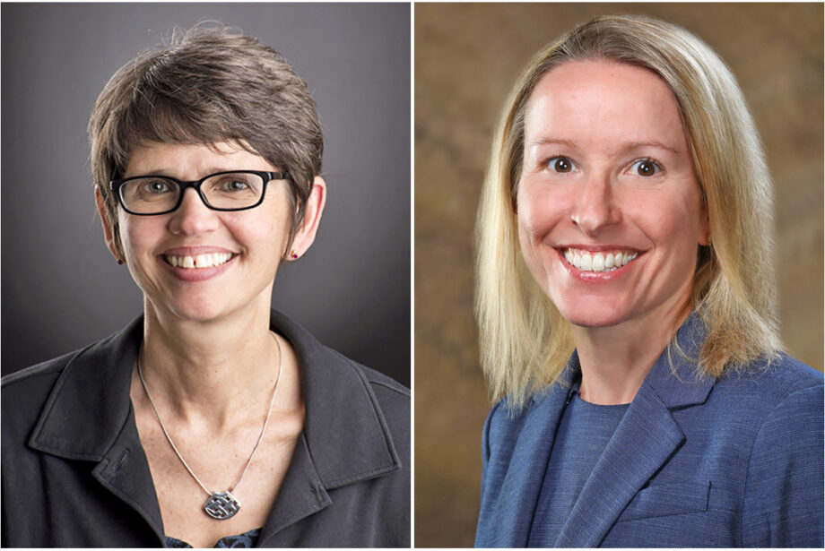 Theresa Beiner, incoming dean of the Bowen School of Law at the University of Arkansas at Little Rock, and Margaret Sova McCabe, incoming dean of the University of Arkansas School of Law