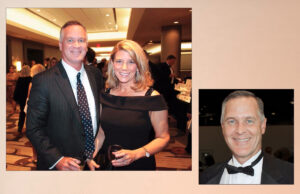 Tracy and Jane Duke, shown on the left, have moved to northwest Arkansas, where he has joined Arvest Bank and she Tyson Foods. Tracy's twin brother Troy, shown on the right, will succeed him at Capital Bank.