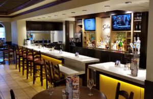 The bar at the North Little Rock Olive Garden at  2943 Lakewood Village Drive. Remodeling efforts included recharging stations for mobile devices at the Olive Garden bars.