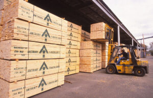 Prices for timber products like these from Anthony Timberlands Inc. in Bearden are at historic highs, but many growers and lumber mills cannot get their products to market because of a longtime shortage of truck drivers that is growing worse.