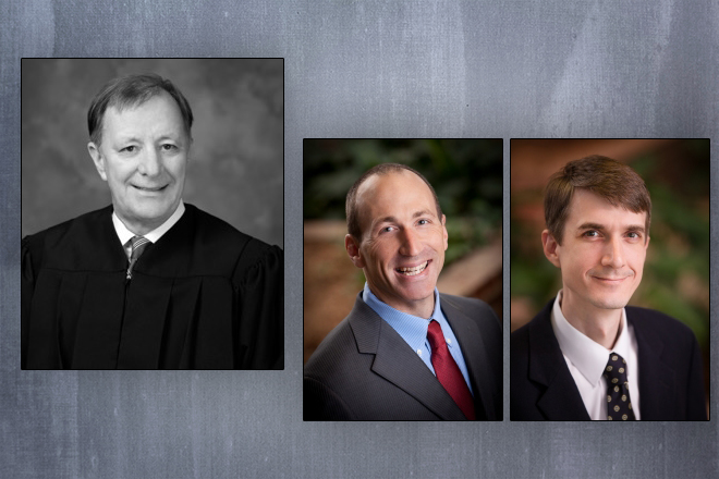 Judge P.K. Holmes III said in a recent order that he has "a strong impression" that attorneys Josh Sanford and Steve Rauls, shown in order on right, have directed most of their efforts "toward obtaining a settlement for Plaintiffs that includes a large fee award for attorneys appearing from the Sanford Law Firm."
