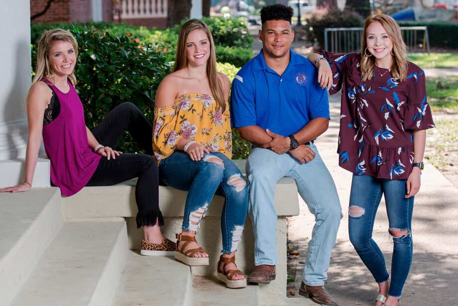 From left: Abby Turner, Abby White, Griffin Brown and Emilee Roberson are all students who are attending college with the help of the Arkadelphia Promise program.