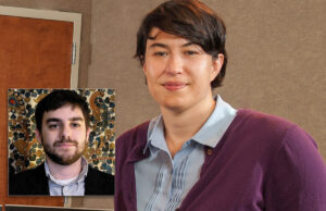 Sarah Whites-Koditsch and Jacob Kauffman (inset) left their positions at KUAR on the same day last month.