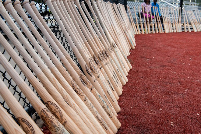 Forged signatures of Mickey Mantle, Yogi Berra, Joe DiMaggio and more penned by John Rogers were chemically removed from bats and donated to youth leagues in Little Rock and Chicago.