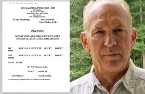 Eugene Kalsky pictured with a copy of the fax that cost him $12.5 million.