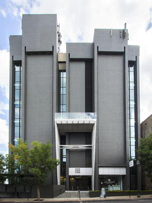 The One-One-Two Building in downtown Fayetteville