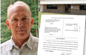 M. S. Wholesale Plumbing of Russellville, top right, received a $12.5 million judgment against Eugene Kalsky, left, and his New Jersey pipe and steel company.