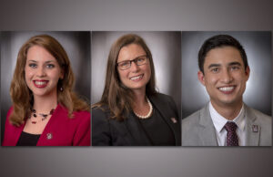 Anneliese Armstrong, Sarah Miller and Ross Owyoung of the University of Arkansas at Little Rock