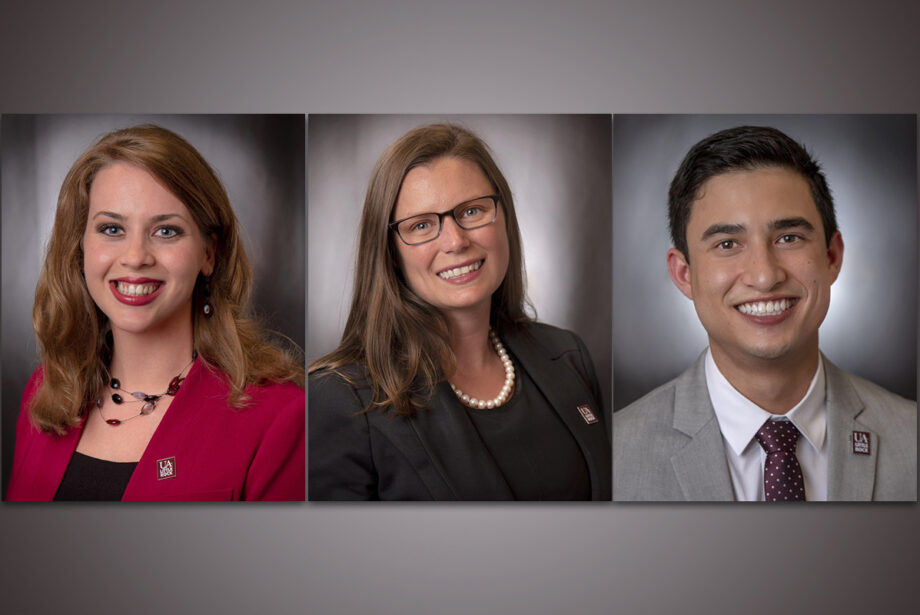 Anneliese Armstrong, Sarah Miller and Ross Owyoung of the University of Arkansas at Little Rock