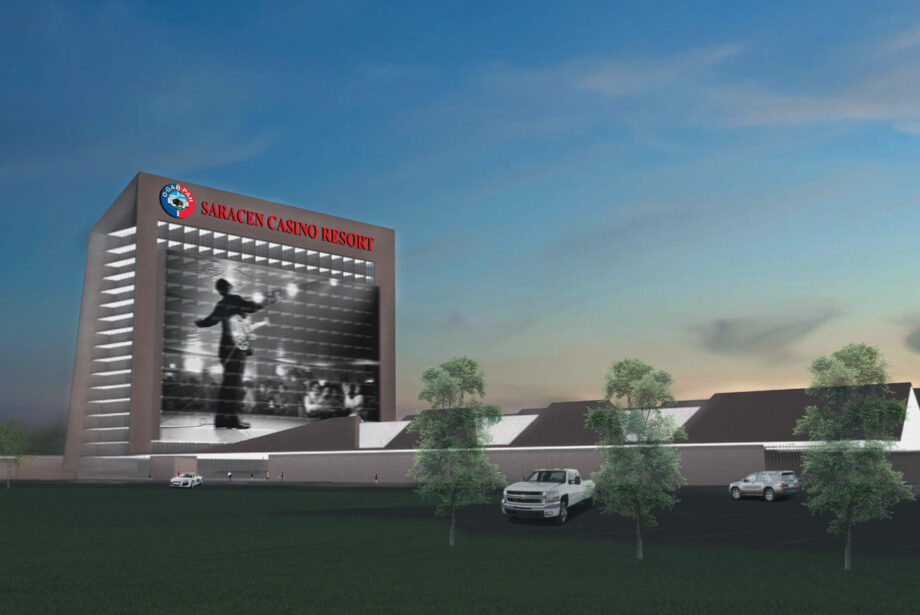 Architect&rsquo;s renditions of the proposed Quapaw-run casino for Pine Bluff, tentatively named Saracen Casino Resort, after a historic Quapaw Tribe chief.