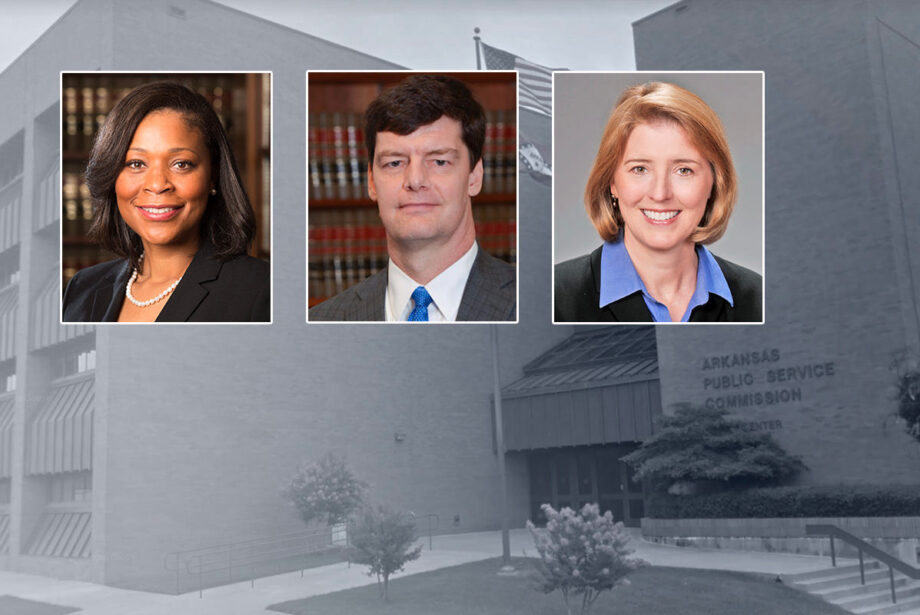 Arkansas PSC Commissioners, from left: Kimberly O’Guinn; Ted Thomas, chairman; and Elana C. Wills