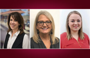 From left: Patty Young of Union Bankshares in Mena, the holding company for Union Bank of Mena and First National Bank at Paris; Kay Bowen and Ravan Wagner, both of Union Bank of Mena