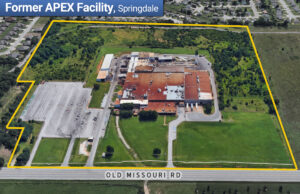 The former APEX Tool facility at 1609 Old Missouri Road in Springdale. (Parcel lines approximate, courtesy Washington County Assessor.)