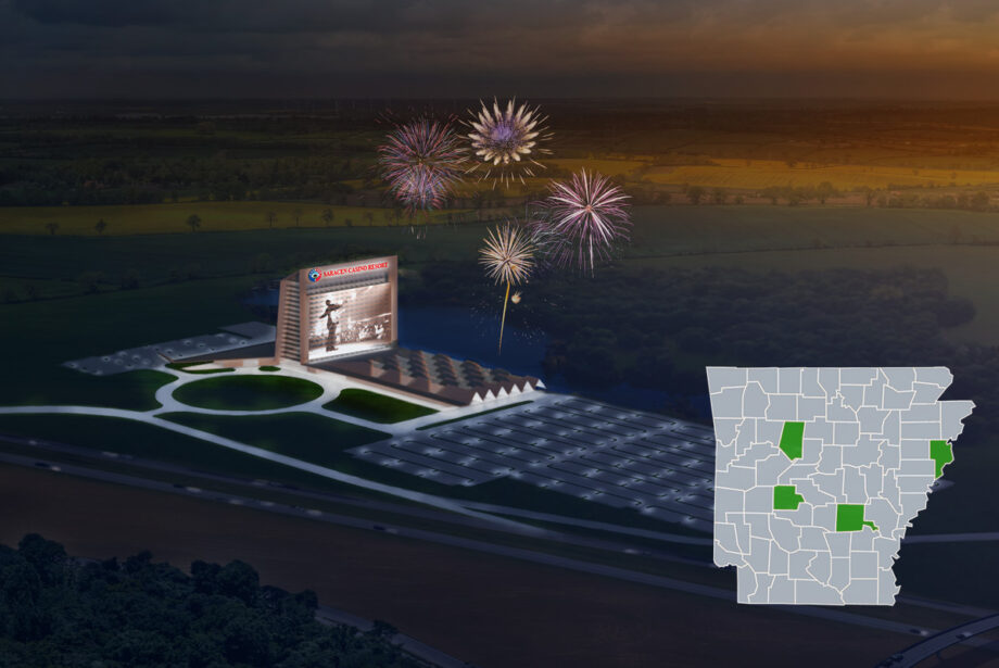 An architect's renditions of the proposed Quapaw-run casino for Pine Bluff, tentatively named Saracen Casino Resort, after a historic Quapaw Tribe chief. Issue 4, approved by Arkansans, will allow casinos in four counties.