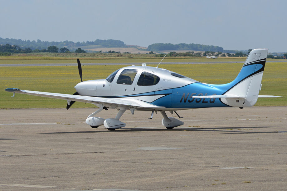 A Cirrus SR 22T airplane, the same make and model as the one Bill Simon parachuted in a 2015 emergency landing in Fayetteville.