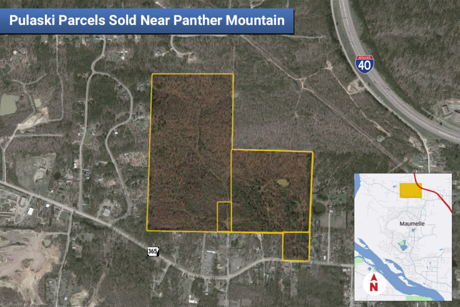 The four parcels Mojuva LLC of Maumelle purchased in northern Pulaski County.&nbsp;