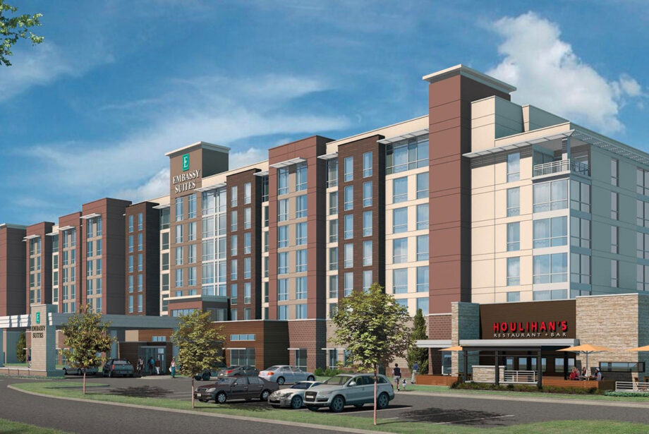 A rendering of the Jonesboro Embassy Suites hotel and convention center that is set to open in December.