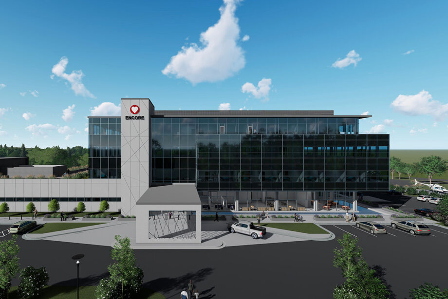 A rendering of the 25-bed facility that Arkansas Heart Hospital is building in Bryant.