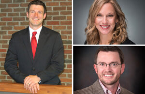 George Purvis, Evelyn Morris and Brandon Gentry of the Arkansas Bankers Association