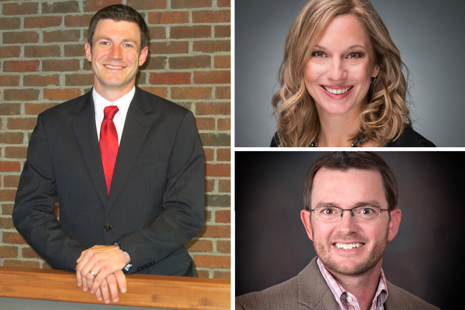 George Purvis, Evelyn Morris and Brandon Gentry of the Arkansas Bankers Association