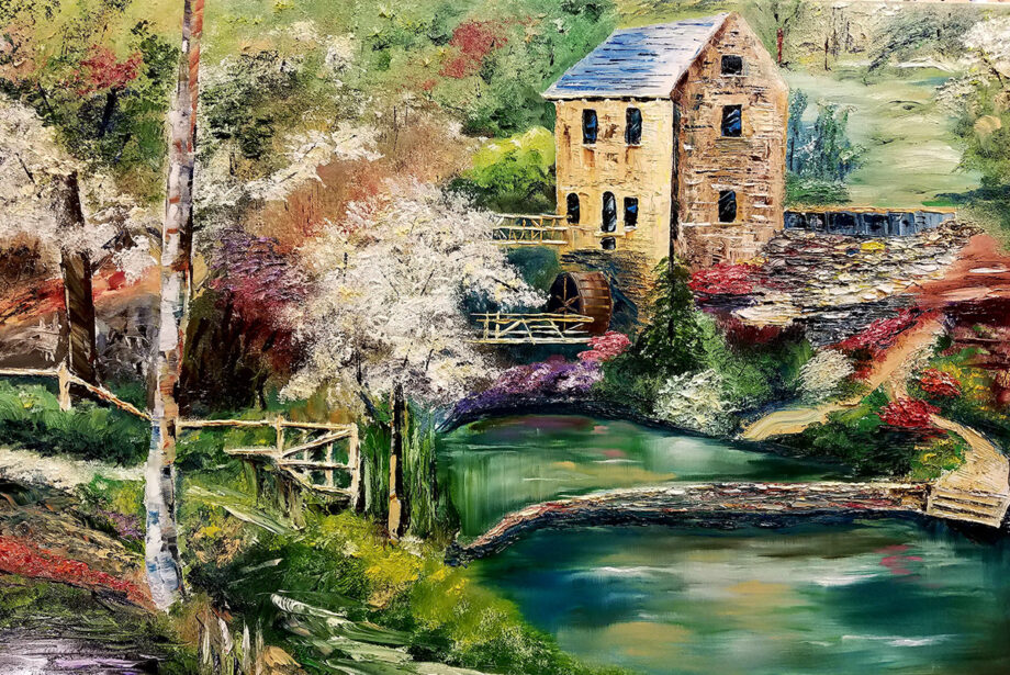 Ned Perme headed into retirement with paintbrush in hand. He’ll be selling his works of Arkansas landmarks like this, North Little Rock’s Old Mill.