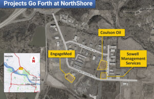 Three construction projects are underway inside North Little Rock's NorthShore Business Park.