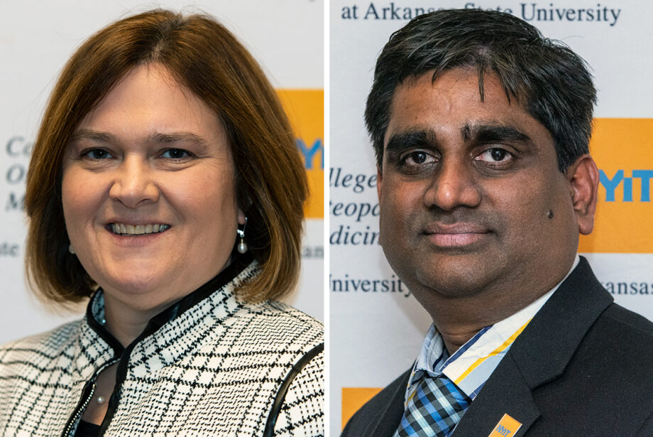 Kristin Cohen and Rajendram Rajnarayanan of the New York Institute of Technology College of Osteopathic Medicine at Arkansas State University