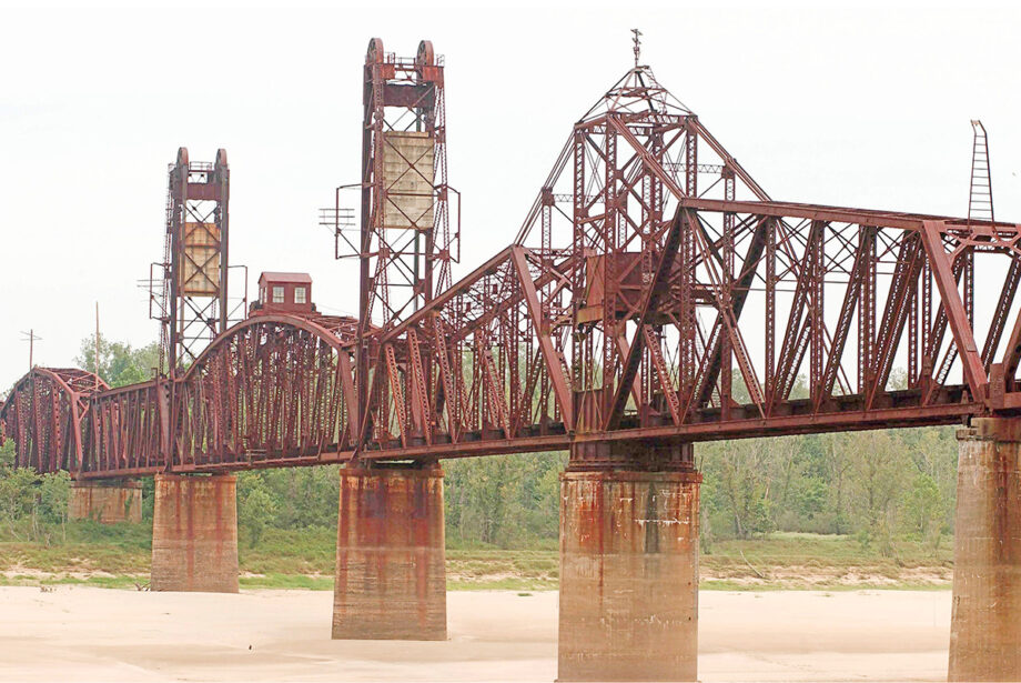 The Yancopin rail bridge on the Arkansas River.